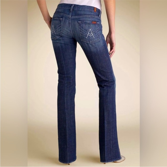 7 For All Mankind Denim - 7 For All Mankind Dark Blue Flare Jeans